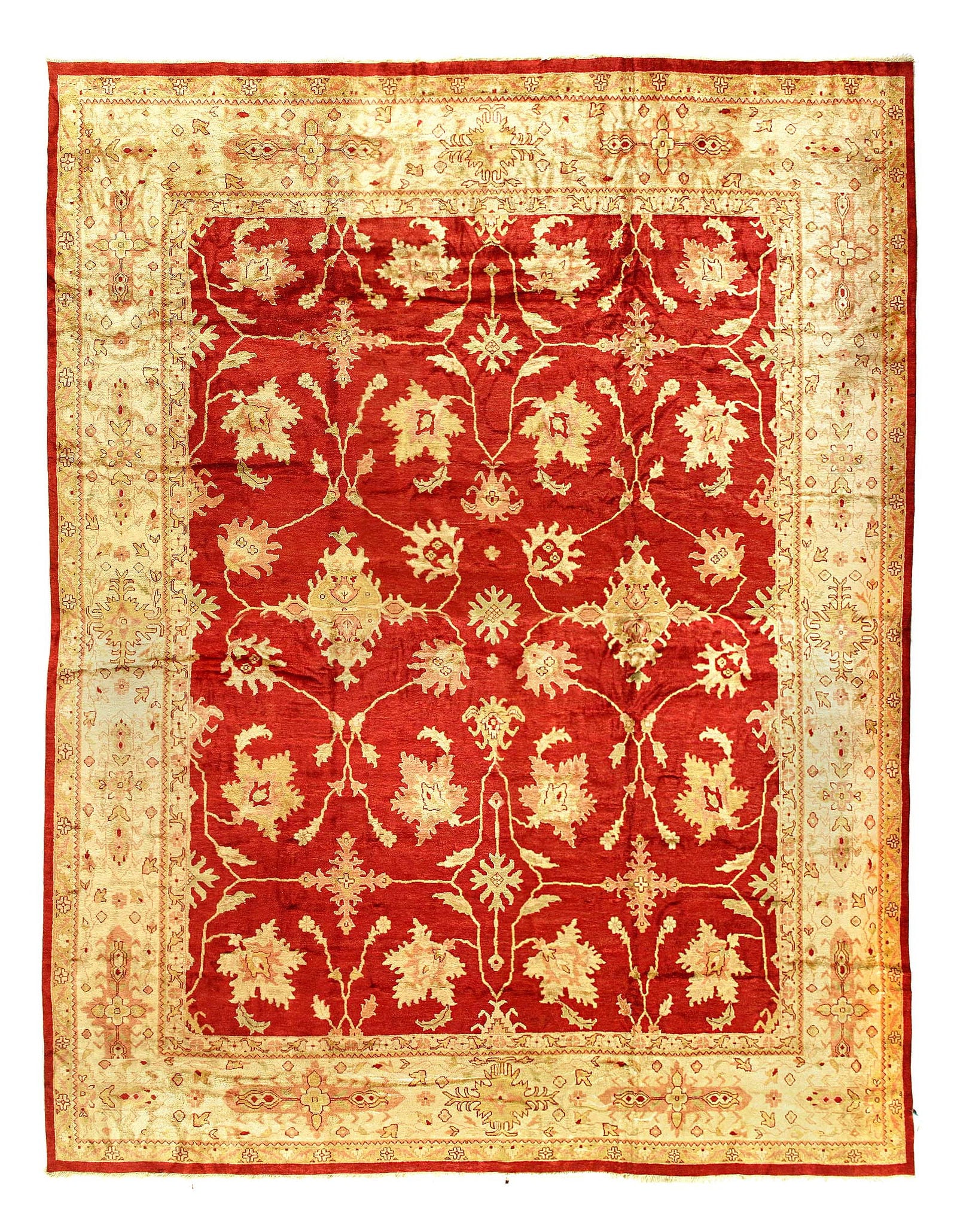 Fine Hand knotted Oushak Rug 14'3'' X 17'11'': Fine Hand knotted Oushak Rug 14'3'' X 17'11'' - New, Oushak, Hand-Knotted, Lamb's Wool, 300 -25943- 862.This item is part of our fine auction collection which includes many fine home accessories inclu