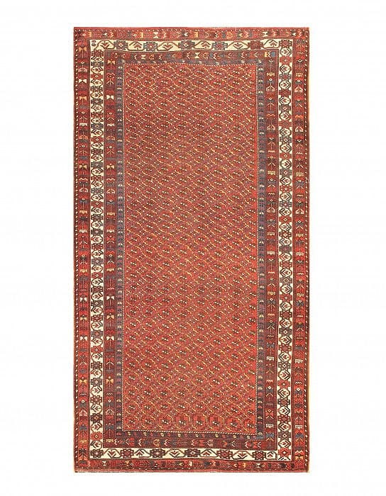 Rust Antique Tribal Design Northwest 5'4" X 10'2": Rust Antique Tribal Design Northwest 5'4" X 10'2" - circa 1900, NorthWest, Hand-Knotted, Lamb's Wool, 300 -D06617- 862.This item is part of our fine auction collection which includes many fine home ac