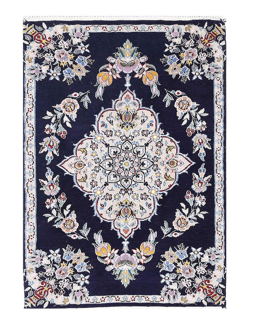 Fine Hand knotted Persian silk & wool Nain 2' X 2'11'': Fine Hand knotted Persian silk & wool Nain 2' X 2'11'' - New, Nain, Hand-Knotted, Wool & Silk, 300 -D13456- 862.This item is part of our fine auction collection which includes many fine home accessori