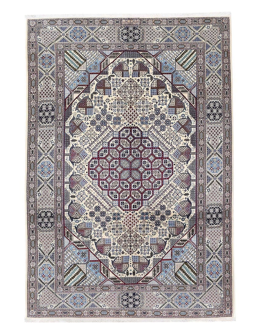 Fine Hand knotted Persian silk & wool Nain 7' X 9'11'': Fine Hand knotted Persian silk & wool Nain 7' X 9'11'' - New, Nain, Hand-Knotted, Wool & Silk, 300 -D13469- 862.This item is part of our fine auction collection which includes many fine home accessori