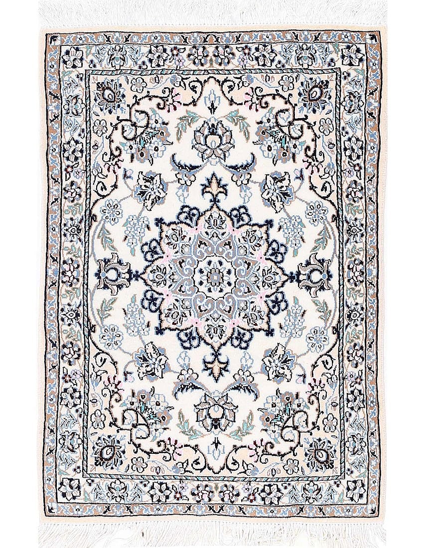 Fine Hand knotted Persian silk & wool Nain 2'2'' X 3': Fine Hand knotted Persian silk & wool Nain 2'2'' X 3' - New, Nain, Hand-Knotted, Wool & Silk, 300 -D13464- 862.This item is part of our fine auction collection which includes many fine home accessorie