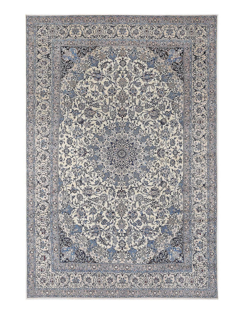 Persian silk & wool Nain 10'7'' X 15'1'': Persian silk & wool Nain 10'7'' X 15'1'' - New, Nain, Hand-Knotted, Wool & Silk, 300 -D13396- 862.This item is part of our fine auction collection which includes many fine home accessories including a