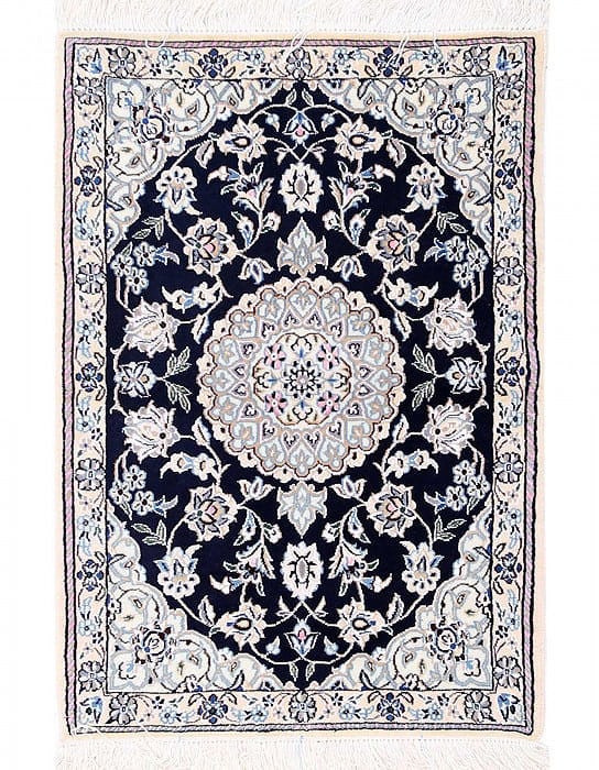Fine Hand knotted Silk & wool Nain 2'1"X 3'1": Fine Hand knotted Silk & wool Nain 2'1"X 3'1" - NEW, Nain, Hand-Knotted, Wool & Silk, 300 -D13599- 862.This item is part of our fine auction collection which includes many fine home accessories includ