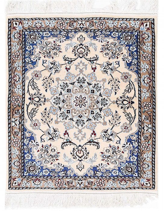 Ivory Fine Hand Knotted Persian Silk & wool Nain 2'4"X 3': Ivory Fine Hand Knotted Persian Silk & wool Nain 2'4"X 3' - NEW, Nain, Hand-Woven, Wool & Silk, 300 -D13713- 862.This item is part of our fine auction collection which includes many fine home accessor