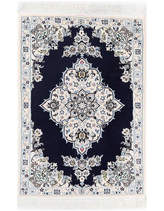 Fine Hand knotted Silk & wool Nain 2'1'' X 3'1'': Fine Hand knotted Silk & wool Nain 2'1'' X 3'1'' - New, Nain, Hand-Knotted, Wool & Silk, 300 -D13649- 862.This item is part of our fine auction collection which includes many fine home accessories inc
