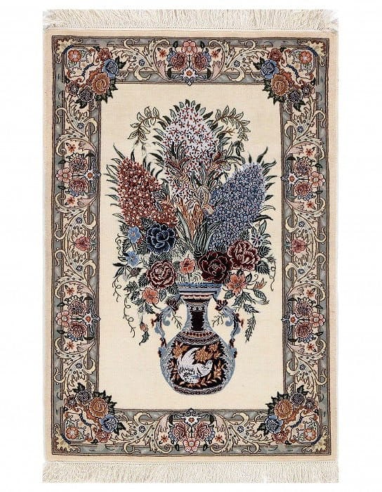 Persian Nain Silk & Wool 2'6" X 4': Persian Nain Silk & Wool 2'6" X 4' - New, Nain, Hand-Knotted, Wool & Silk, 300 -D09515- 862.This item is part of our fine auction collection which includes many fine home accessories including antique
