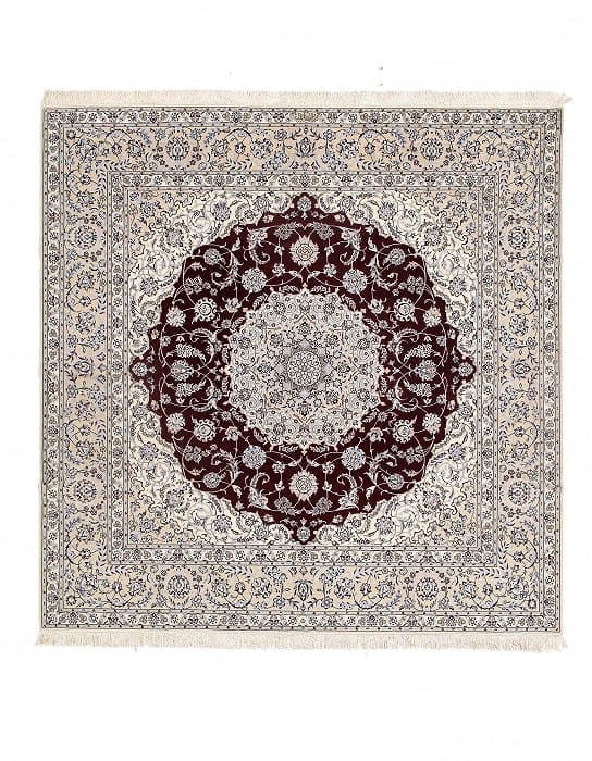Red Habibian Nain 6 lines Silk & Wool 8'5" X 8'5": Red Habibian Nain 6 lines Silk & Wool 8'5" X 8'5" - New, Nain, Hand-Knotted, Wool & Silk, 300 -D09519- 862.This item is part of our fine auction collection which includes many fine home accessories