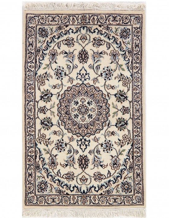 Ivory Persian Nain Silk & Wool 2' x 3': Ivory Persian Nain Silk & Wool 2' x 3' - New, Nain, Hand-Knotted, Wool & Silk, 300 -D09517- 862.This item is part of our fine auction collection which includes many fine home accessories including ant