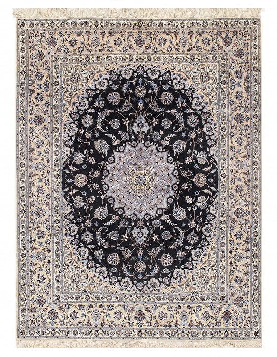 Navy Persian Nain 6 LA 7' X 9': Navy Persian Nain 6 LA 7' X 9' - New, Nain, Hand-Knotted, Wool & Silk, 300 -D09681- 862.This item is part of our fine auction collection which includes many fine home accessories including antique rug