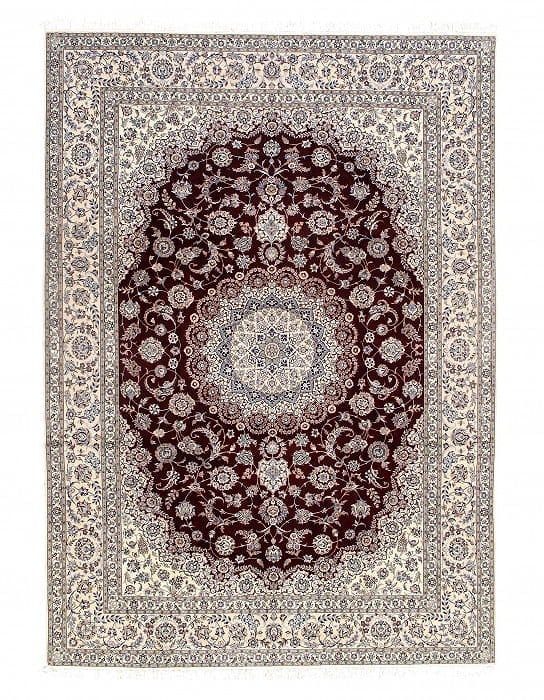 Red Persian Nain silk & wool 6 LA 8'5"x11'11": Red Persian Nain silk & wool 6 LA 8'5"x11'11" - New, Nain, Hand-Knotted, Wool & Silk, 300 -D09625- 862.This item is part of our fine auction collection which includes many fine home accessories includ