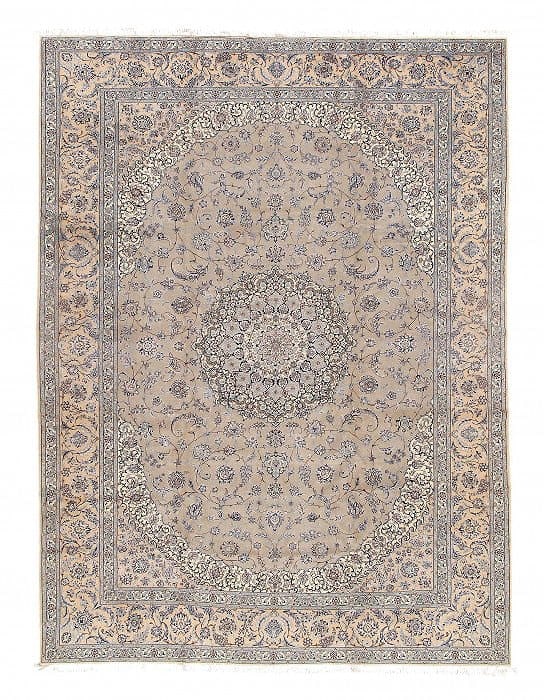 Gray Persian Nain Silk & wool 6 LA 9'9"x13'2": Gray Persian Nain Silk & wool 6 LA 9'9"x13'2" - New, Nain, Hand-Knotted, Wool & Silk, 300 -D09620- 862.This item is part of our fine auction collection which includes many fine home accessories includ