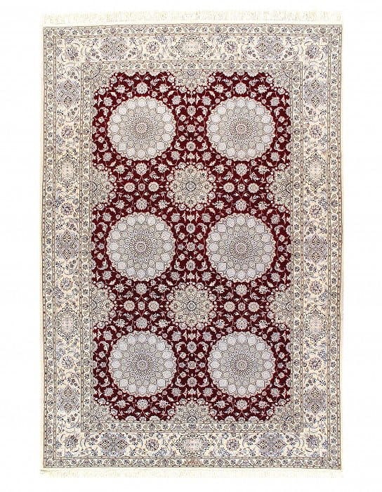 Red Persian Nain silk & wool 6L 7 'x 10': Red Persian Nain silk & wool 6L 7 'x 10' - New, Nain, Hand-Knotted, Wool & Silk, 300 -D08679- 862.This item is part of our fine auction collection which includes many fine home accessories including a