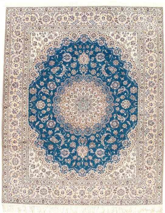 Light Blue Persian Nain silk & wool 6L 8' x 10': Light Blue Persian Nain silk & wool 6L 8' x 10' - , Nain, Hand-Knotted, Wool & Silk, 300 -D08670- 862.This item is part of our fine auction collection which includes many fine home accessories includi