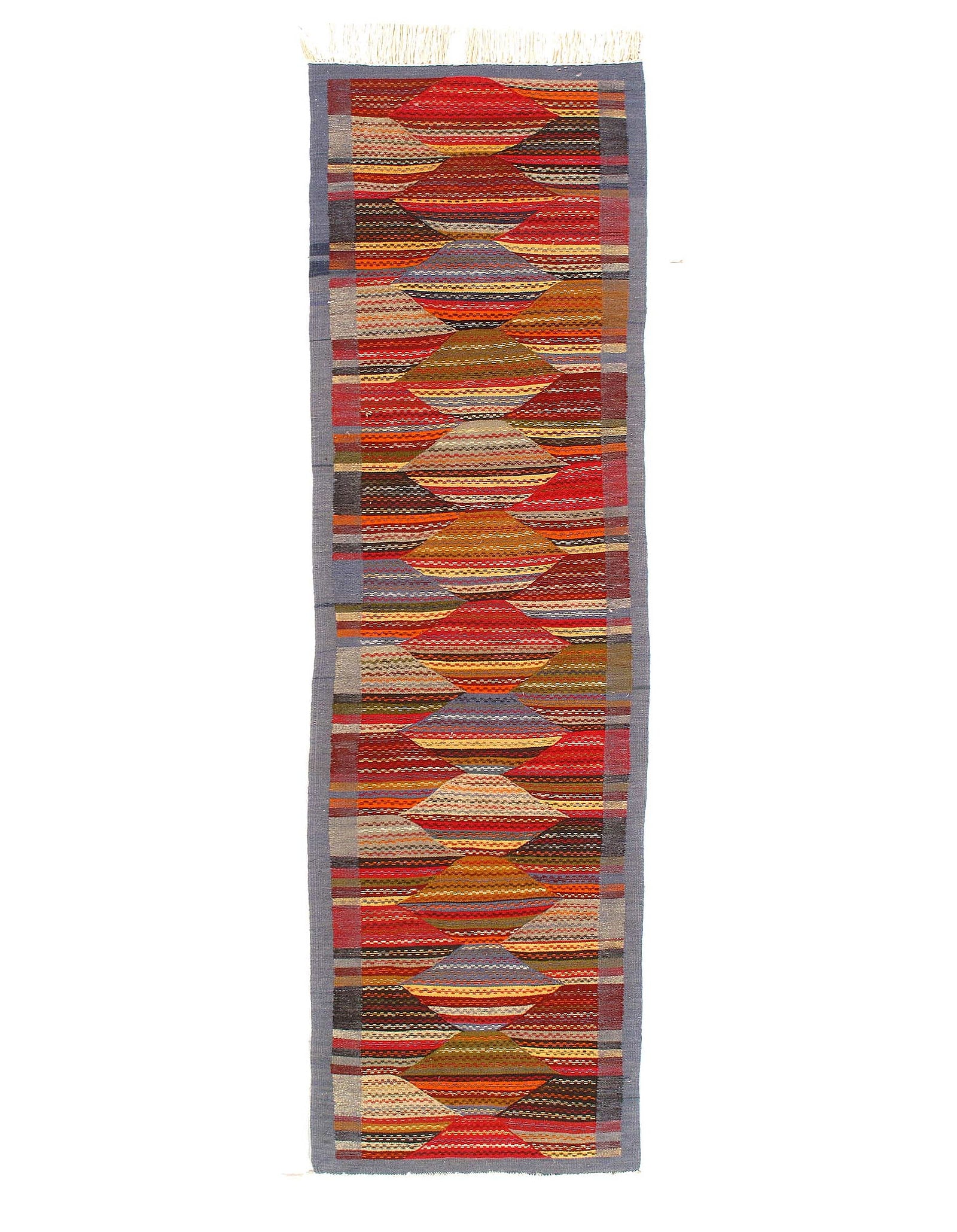 Fine Hand Knotted Flat Weave Moroccan runner 2'2'' X 8'5'': Fine Hand Knotted Flat Weave Moroccan runner 2'2'' X 8'5'' - Circa 1970, Moroccan, Hand-Knotted, Flat Weave, 300 -D11827- 862.This item is part of our fine auction collection which includes many fine 