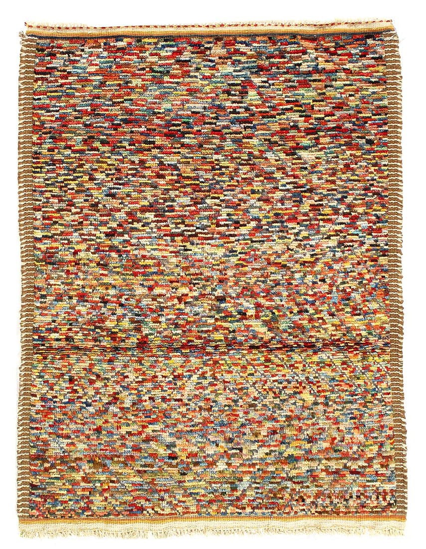 Multi Color Fine Hand knotted Moroccan rug 4'4'' X 5'11'': Multi Color Fine Hand knotted Moroccan rug 4'4'' X 5'11'' - New, Moroccan, Hand-Knotted, Lamb's Wool, 300 -D14398- 862.This item is part of our fine auction collection which includes many fine home ac