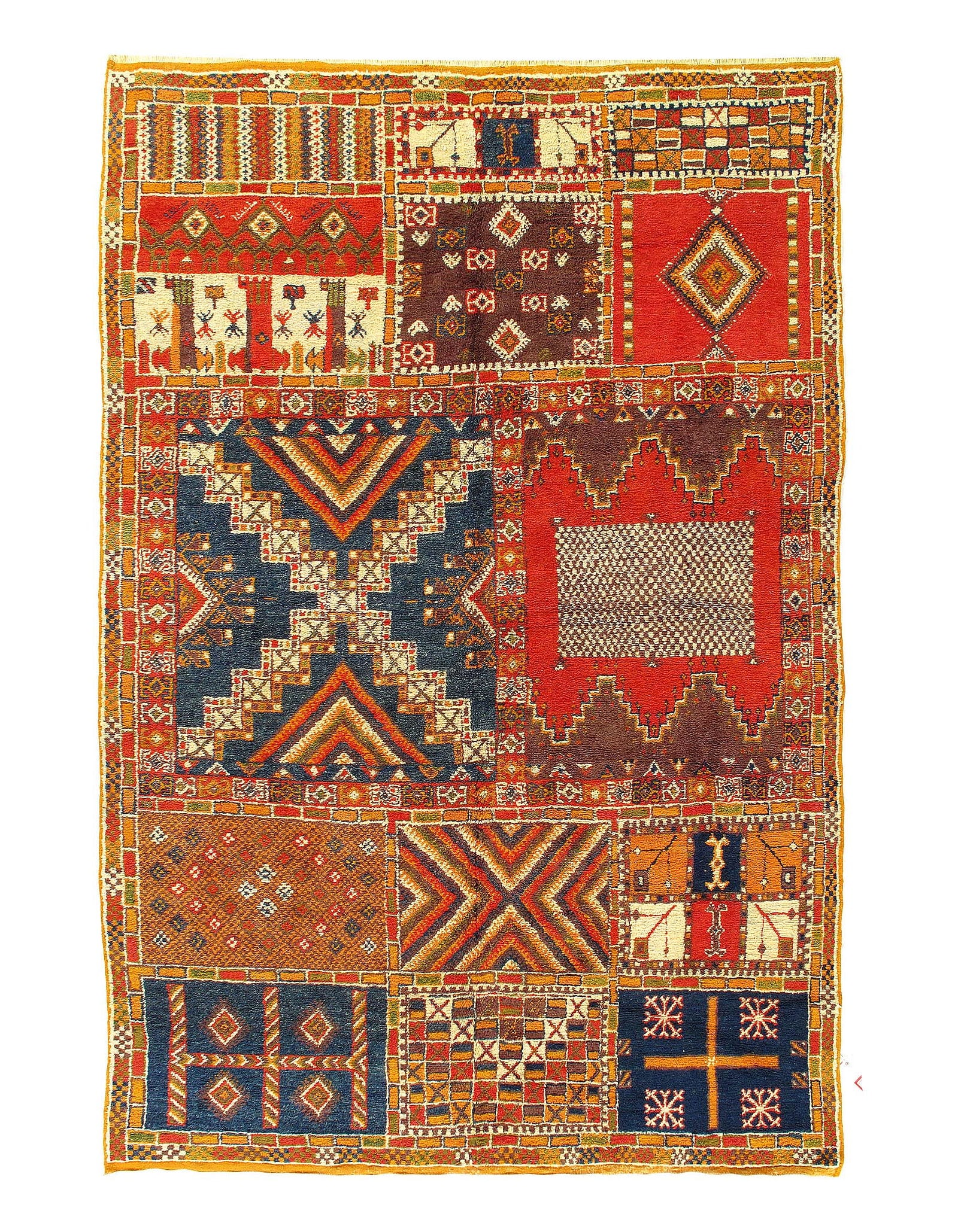Fine Hand Knotted Vintage moroccon 6'11'' X 10'4'': Fine Hand Knotted Vintage moroccon 6'11'' X 10'4'' - Circa 1970, Moroccan, Hand-Knotted, Lamb's Wool, 300 -D11840- 862.This item is part of our fine auction collection which includes many fine home ac