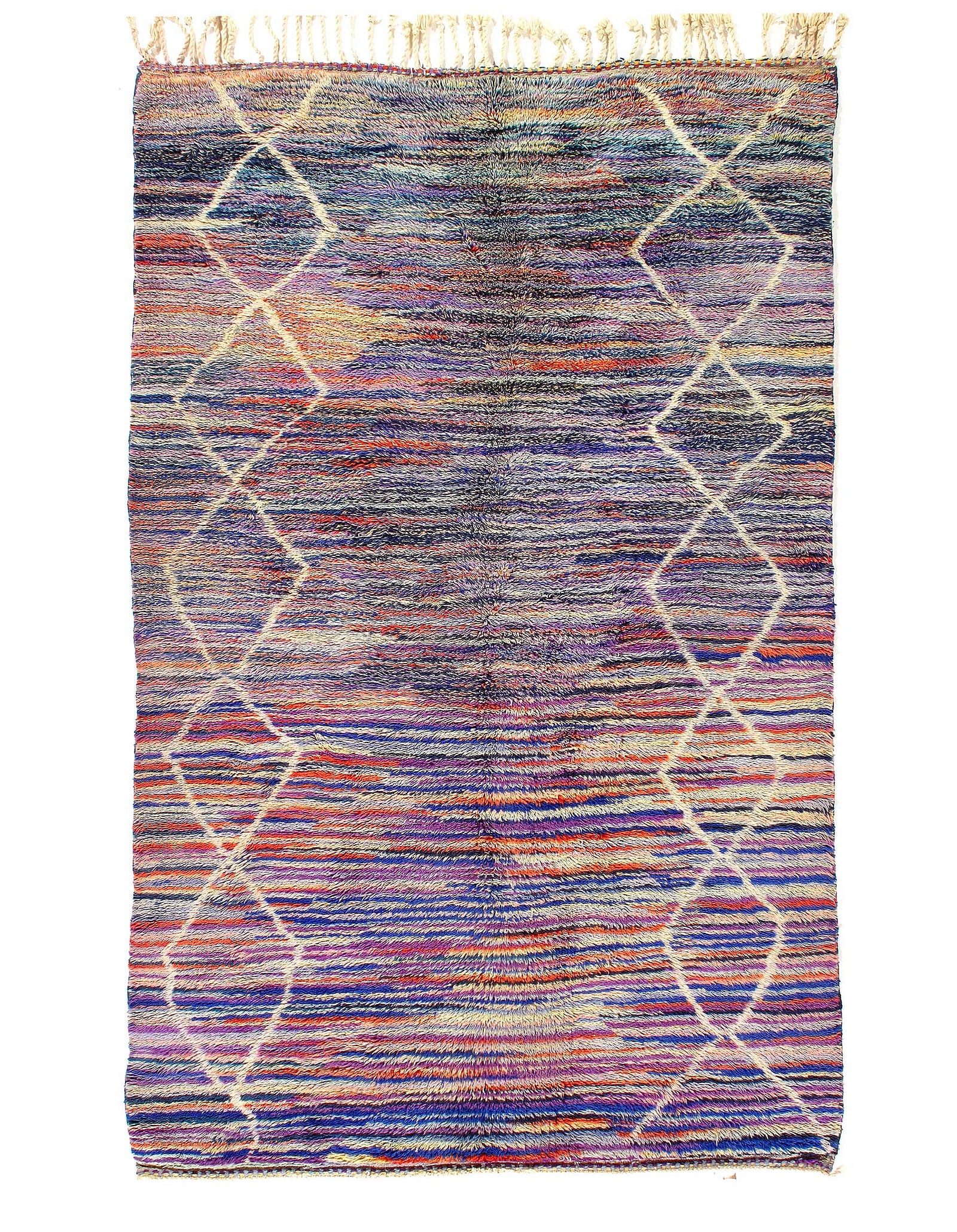 Fine Hand Knotted Vintage Authentic Moroccon 6'5'' X 8'5'': Fine Hand Knotted Vintage Authentic Moroccon 6'5'' X 8'5'' - Circa 1970, Moroccan, Hand-Knotted, Lamb's Wool, 300 -D11834- 862.This item is part of our fine auction collection which includes many fine