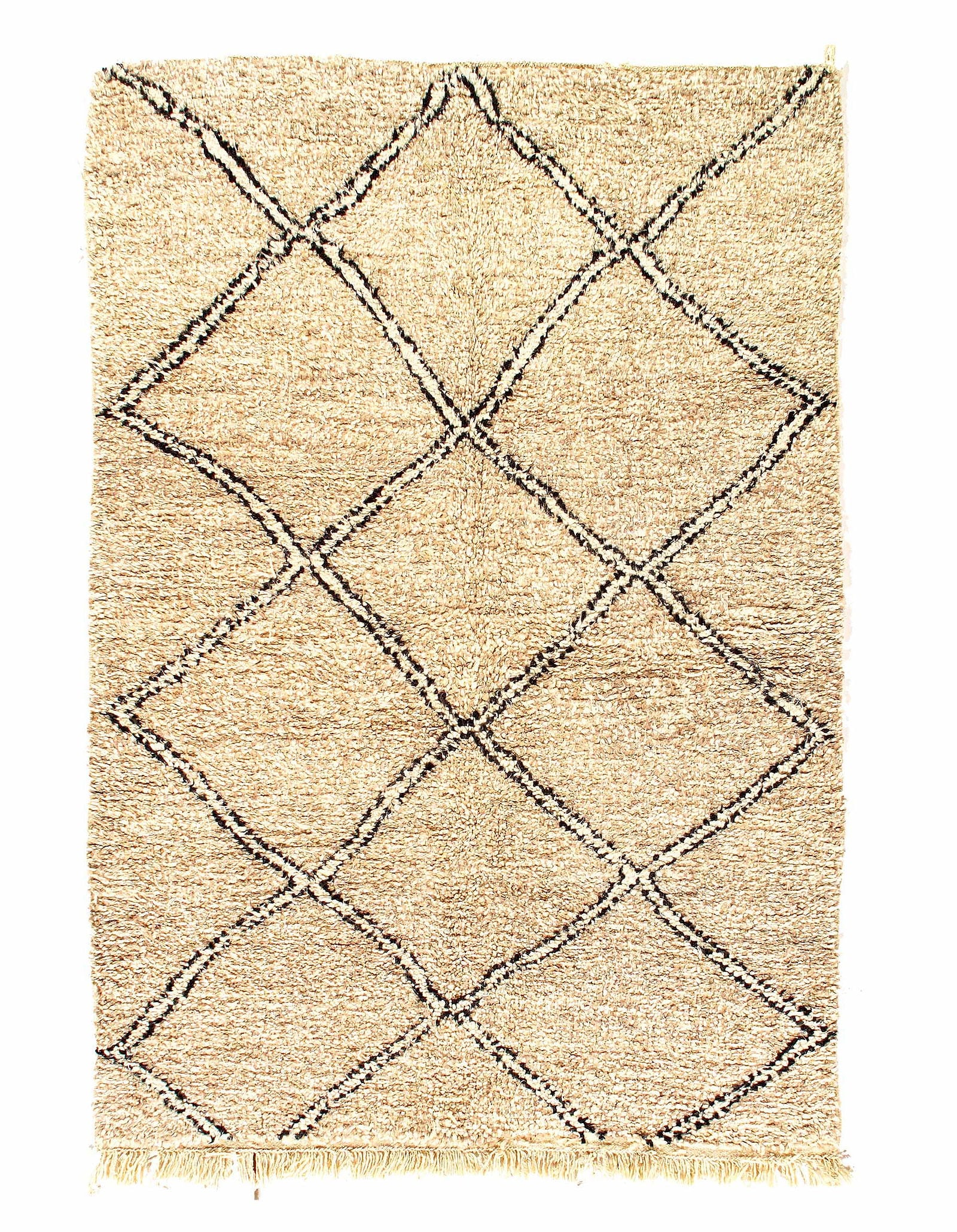 Fine Hand Knotted Vintage Genuine Moroccon 5'3'' X 7'7'': Fine Hand Knotted Vintage Genuine Moroccon 5'3'' X 7'7'' - Circa 1970, Moroccan, Hand-Knotted, Lamb's Wool, 300 -D11845- 862.This item is part of our fine auction collection which includes many fine h