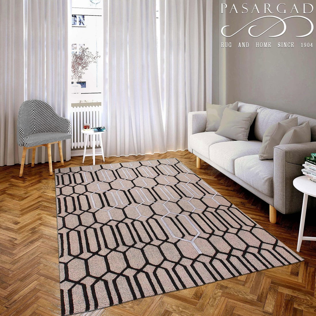 Gray Modern Tufted 5' X 8' - 4