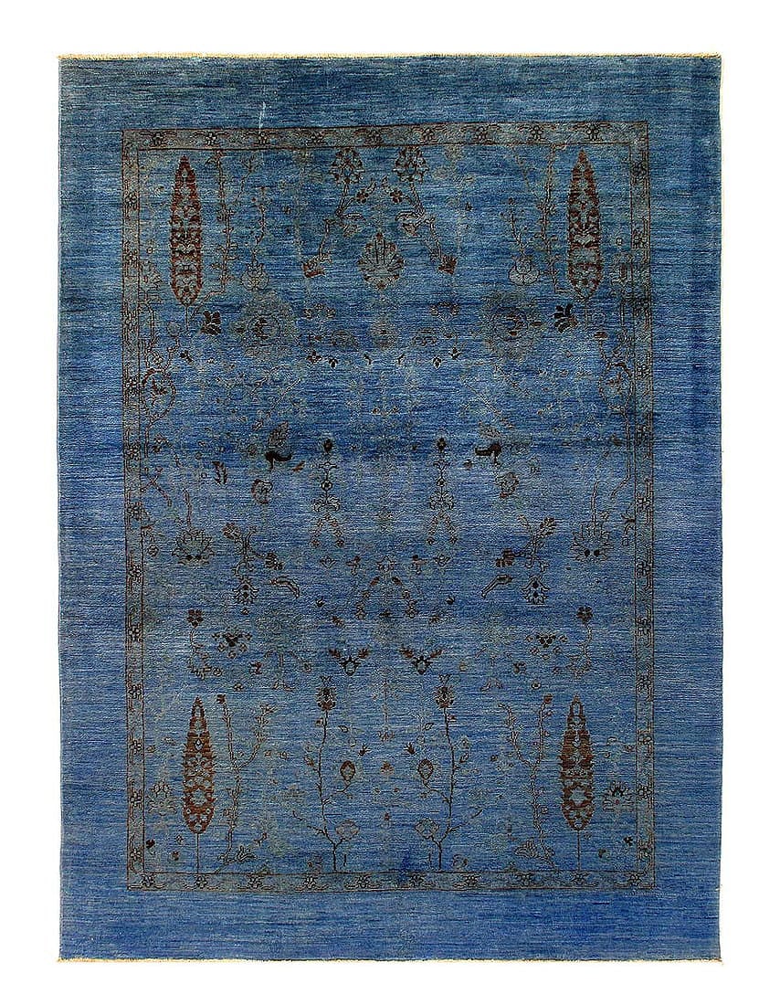 Blue Color Fine hand knotted Overdyed Modern rug 5'5'' X 7'8'': Blue Color Fine hand knotted Overdyed Modern rug 5'5'' X 7'8'' - New, Modern, Hand-Knotted, Lamb's Wool, 300 -D14217- 862.This item is part of our fine auction collection which includes many fine home