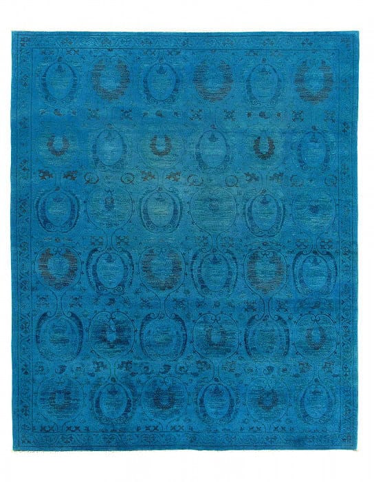 Blue Color Fine hand knotted Overdyed Modern rug 8'1"X 10': Blue Color Fine hand knotted Overdyed Modern rug 8'1"X 10' - NEW, Modern, Hand-Knotted, Lamb's Wool, 300 -D14951- 862.This item is part of our fine auction collection which includes many fine home acc