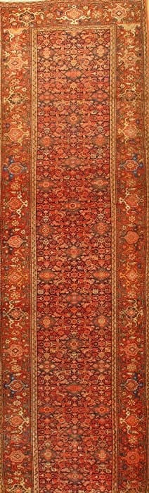 Navy Antique Runner Malayer 3'6" X 14'9": Navy Antique Runner Malayer 3'6" X 14'9" - Circa 1920, Malayer, Hand-Knotted, Wool on Cotton, 300 -D04479- 862.This item is part of our fine auction collection which includes many fine home accessorie