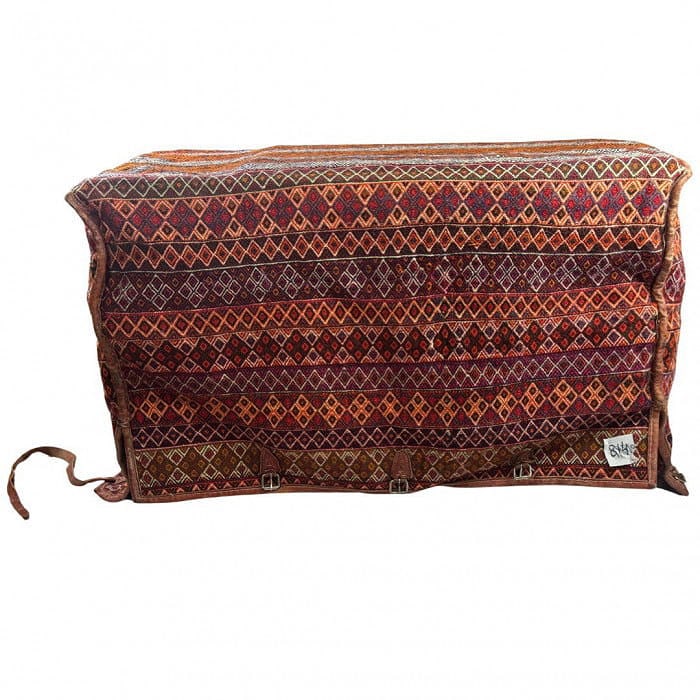 Antique Persian Mafrash Cargo Bag 2' X 3'8'': Antique Persian Mafrash Cargo Bag 2' X 3'8'' - 1900, Mafrash, Hand-Knotted, Wool, 300 -D00814- 862.This item is part of our fine auction collection which includes many fine home accessories including 