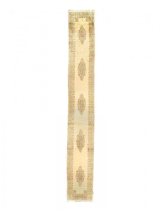 Ivory Persian Vintage Kerman Runner 3'x 21'3": Ivory Persian Vintage Kerman Runner 3'x 21'3" - CIRCA 1960, kerman, Hand-Knotted, Lamb's Wool, 300 -D15198- 862.This item is part of our fine auction collection which includes many fine home accessori