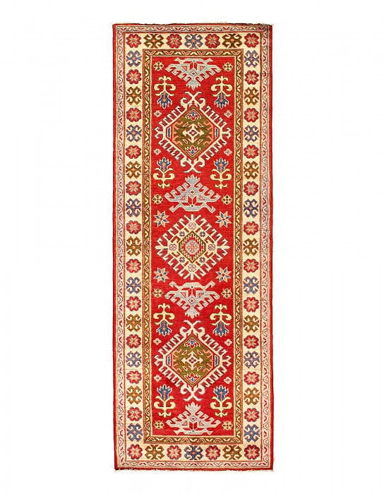 Fine Hand knotted Kazak Runner 2'9"X 8'4": Fine Hand knotted Kazak Runner 2'9"X 8'4" - NEW, Kazak, Hand-Knotted, Lamb's Wool, 300 -D14144- 862.This item is part of our fine auction collection which includes many fine home accessories including
