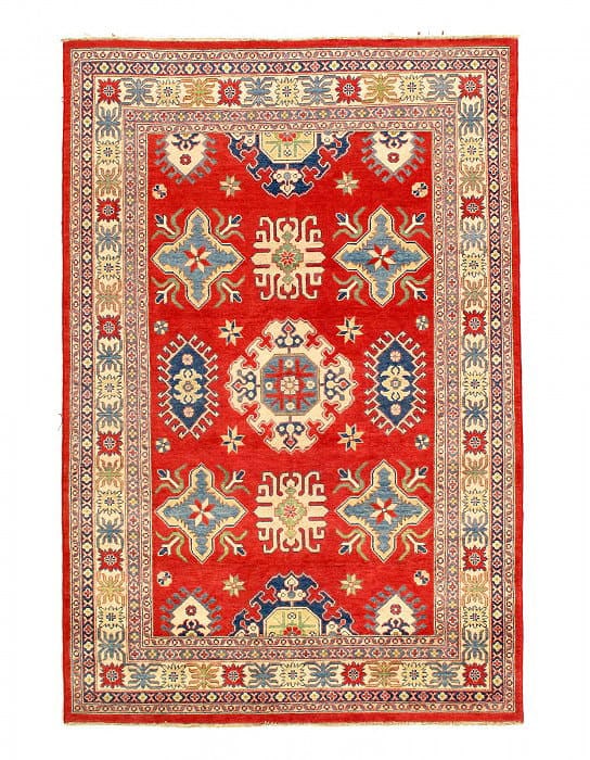 Fine Hand Knotted Kazak Rug 6'X 9': Fine Hand Knotted Kazak Rug 6'X 9' - NEW, Kazak, Hand-Knotted, Lamb's Wool, 300 -D14117- 862.This item is part of our fine auction collection which includes many fine home accessories including antiqu