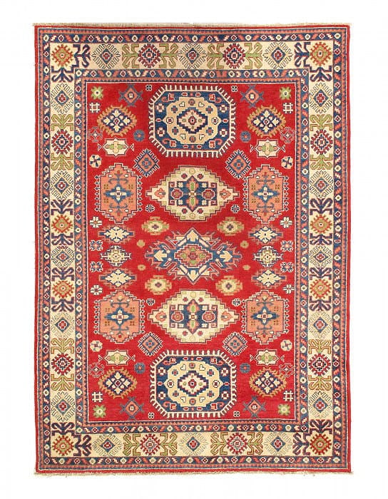 Fine Hand knotted Kazak Rug 5'5'' X 7'8'': Fine Hand knotted Kazak Rug 5'5'' X 7'8'' - New, Kazak, Hand-Knotted, Lamb's Wool, 300 -D14119- 862.This item is part of our fine auction collection which includes many fine home accessories including