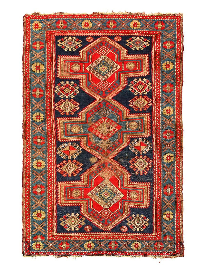 Fine Antique Caucasian Kazak Rug 3'8"X 5'7": Fine Antique Caucasian Kazak Rug 3'8"X 5'7" - CIRCA 1880, Kazak, Hand-Knotted, Lamb's Wool, 300 -D12102- 862.This item is part of our fine auction collection which includes many fine home accessories 