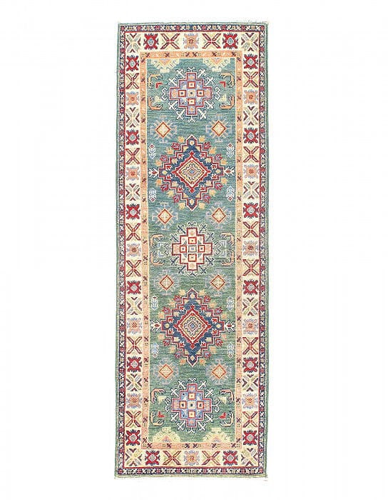 Fine Hand knotted Kazak Runner 2'X 6': Fine Hand knotted Kazak Runner 2'X 6' - NEW, Kazak, Hand-Knotted, Lamb's Wool, 300 -D15219- 862.This item is part of our fine auction collection which includes many fine home accessories including ant