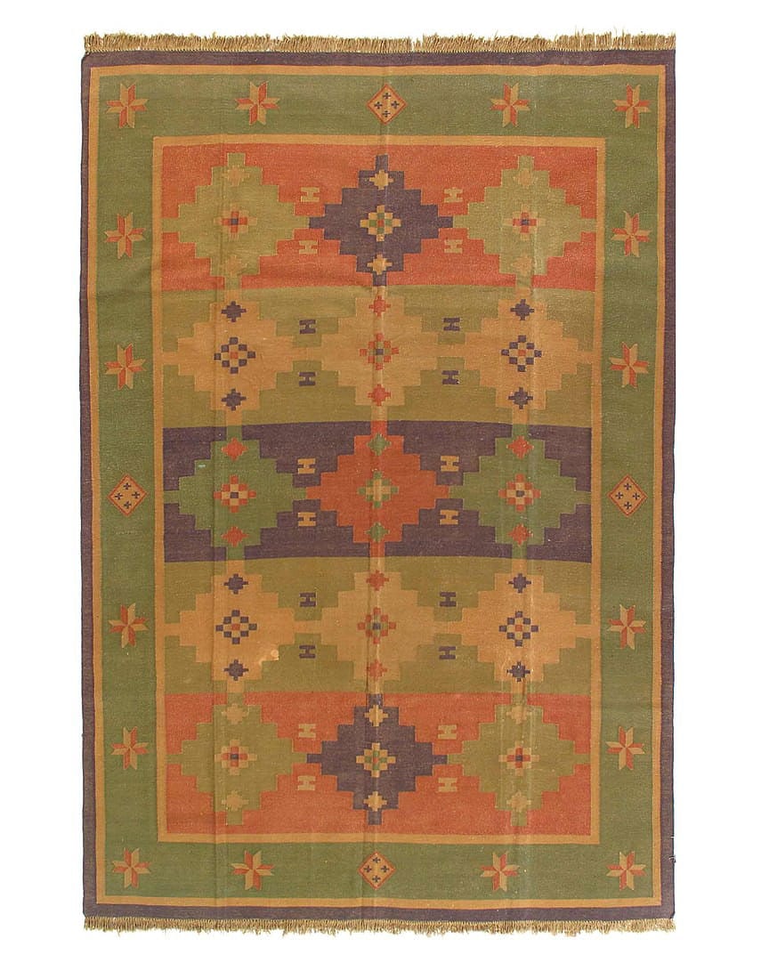 Multi color Flat weave kilim rug 6'X 8'9": Multi color Flat weave kilim rug 6'X 8'9" - CIRCA 1980, Josheghan, Hand-Woven, Cotton, 300 -53394- 862.This item is part of our fine auction collection which includes many fine home accessories includ
