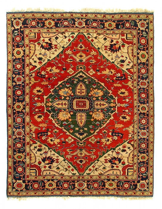 Fine Hand knotted Turkish Heriz rug 8' X 9'9'': Fine Hand knotted Turkish Heriz rug 8' X 9'9'' - New, Heriz Serapi, Hand-Knotted, Lamb's Wool, 300 -D14338- 862.This item is part of our fine auction collection which includes many fine home accessori