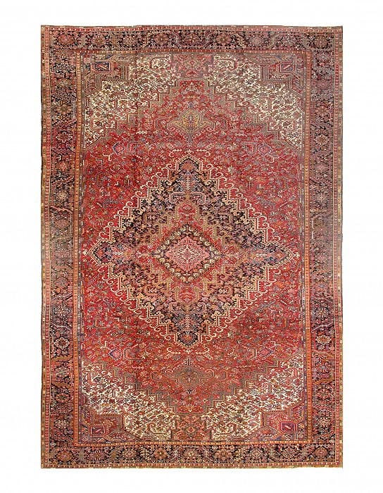Persian Heriz Hand-Knotted - 11'4" X 17'5": Persian Heriz Hand-Knotted - 11'4" X 17'5" - Vintage, Heriz, Hand-Knotted, Lamb's Wool, 300 -D03276- 862.This item is part of our fine auction collection which includes many fine home accessories incl