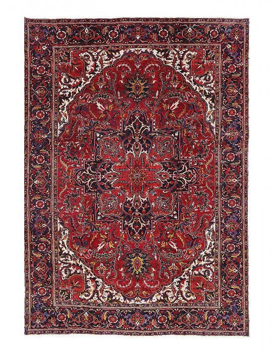 Fine Red Persian Heriz Rug 9'X13': Fine Red Persian Heriz Rug 9'X13' - cica 1970, Heriz, Hand-Knotted, Lamb's Wool, 300 -D13730- 862.This item is part of our fine auction collection which includes many fine home accessories including a