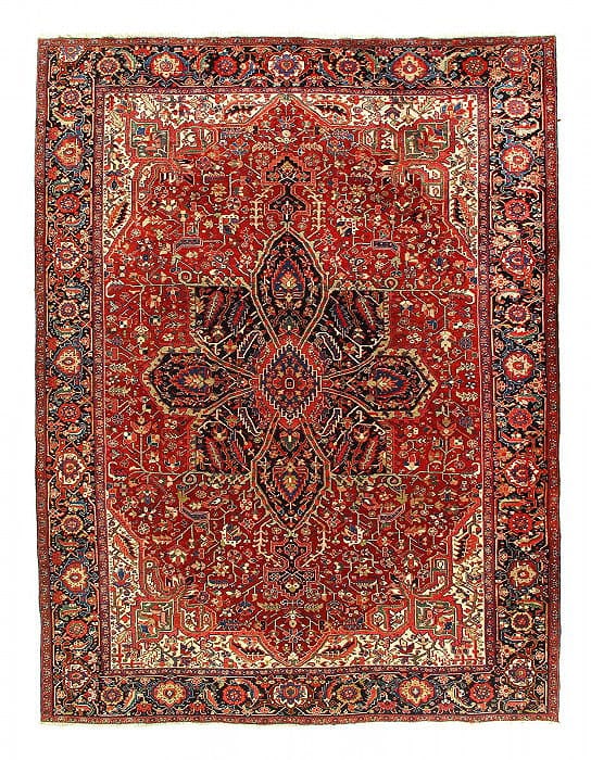 Rust Persian Antique Heriz Rug 9'9"X 13'1" (1 of 3)