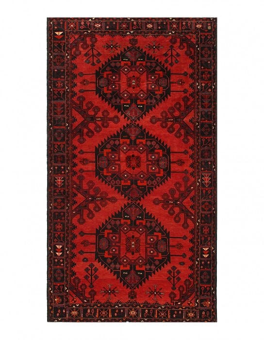 Red Persian Hamdan 5'1'' X 9'5'': Red Persian Hamdan 5'1'' X 9'5'' - , Hamadan, Hand-Knotted, Lamb's Wool, 300 -D10140- 862.This item is part of our fine auction collection which includes many fine home accessories including antique r