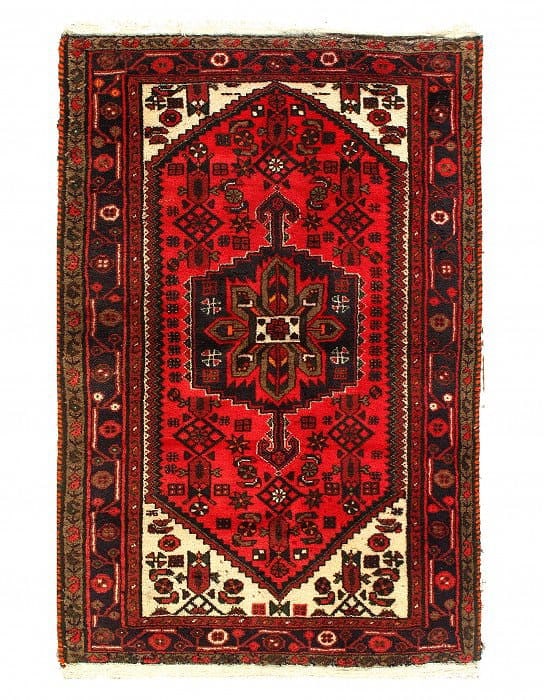 Persian Vintage Hamdan Rug -3'4'' x 5': Persian Vintage Hamdan Rug -3'4'' x 5' - Circa 1970, Hamadan, Hand-Knotted, Lamb's Wool, 300 -D11218- 862.This item is part of our fine auction collection which includes many fine home accessories inc