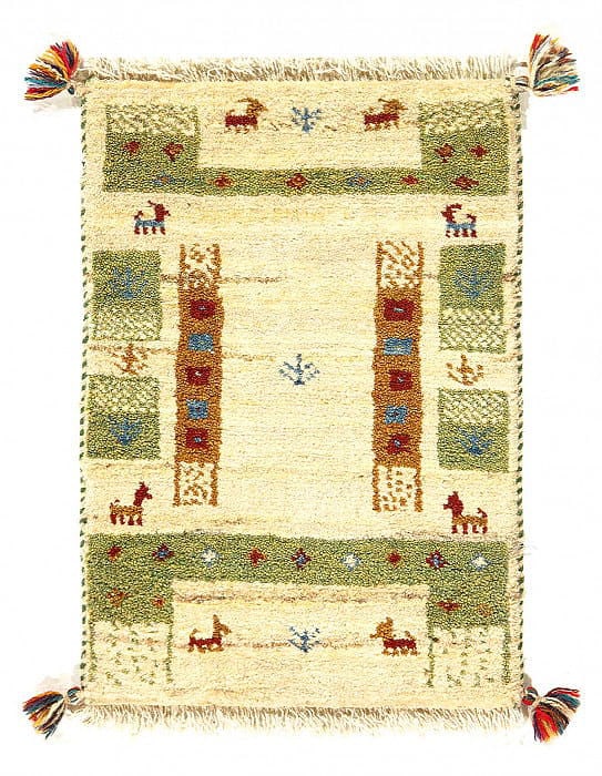 Rust and Beige Persian Gabbeh Lori Baft Scatter Rug 1'4"X 2': Rust and Beige Persian Gabbeh Lori Baft Scatter Rug 1'4"X 2' - NEW, Gabbeh, Hand-Knotted, Lamb's Wool, 300 -D09749- 862.This item is part of our fine auction collection which includes many fine home a