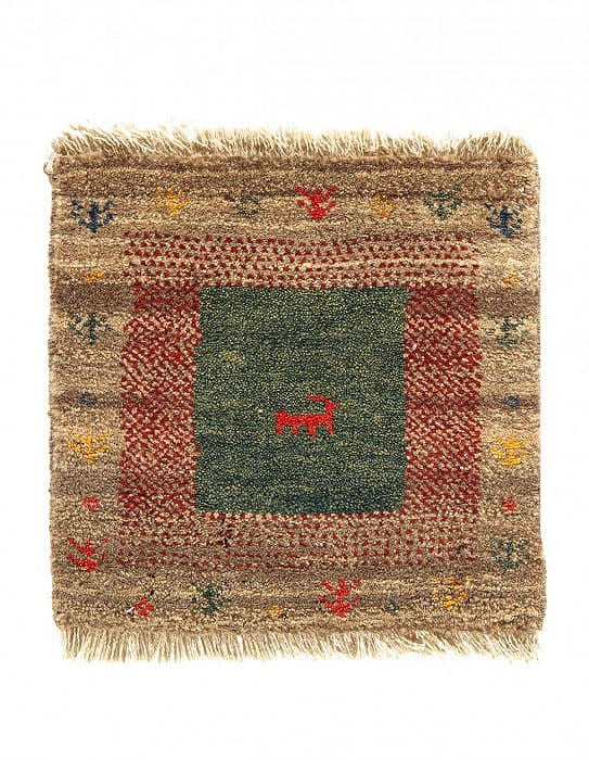 Rust and Beige Persian Gabbeh Lori Baft Scatter Rug 1'4"X 1'4": Rust and Beige Persian Gabbeh Lori Baft Scatter Rug 1'4"X 1'4" - NEW, Gabbeh, Hand-Knotted, Lamb's Wool, 300 -D09737- 862.This item is part of our fine auction collection which includes many fine home