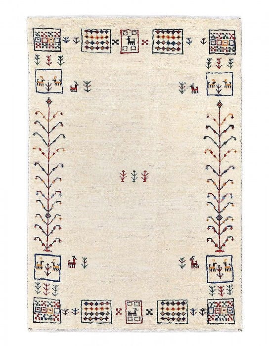 Ivory Hand Knotted Persian gabbeh Rug 2'X 3'1": Ivory Hand Knotted Persian gabbeh Rug 2'X 3'1" - NEW, Gabbeh, Hand-Knotted, Lamb's Wool, 300 -D13740- 862.This item is part of our fine auction collection which includes many fine home accessories inc