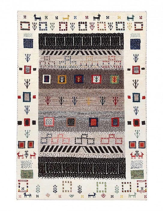 Fine Hand Knotted Persian Gabbeh 2'9'' X 4': Fine Hand Knotted Persian Gabbeh 2'9'' X 4' - New, Gabbeh, Hand-Knotted, Lamb's Wool, 300 -D13839- 862.This item is part of our fine auction collection which includes many fine home accessories includ