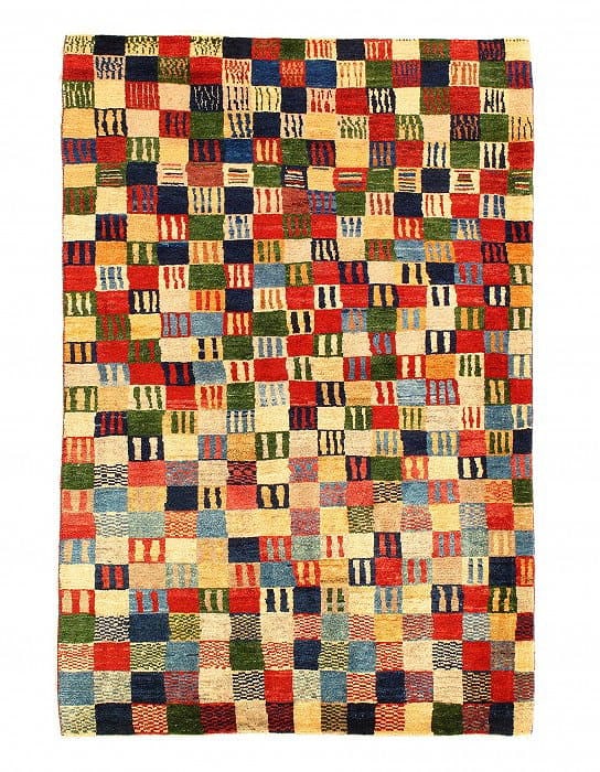 Multi color Persian Gabbeh 3' X 5': Multi color Persian Gabbeh 3' X 5' - New, Gabbeh, Hand-Knotted, Lamb's Wool, 300 -D05833- 862.This item is part of our fine auction collection which includes many fine home accessories including antiq
