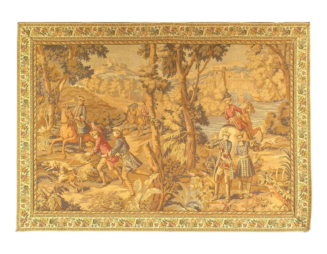 Fine Hand Knotted Vintage Tapestery 4'9'' X 6'9'': Fine Hand Knotted Vintage Tapestery 4'9'' X 6'9'' - 1970, French, Hand-Knotted, Flat Weave, 300 -D11972- 862.This item is part of our fine auction collection which includes many fine home accessories 