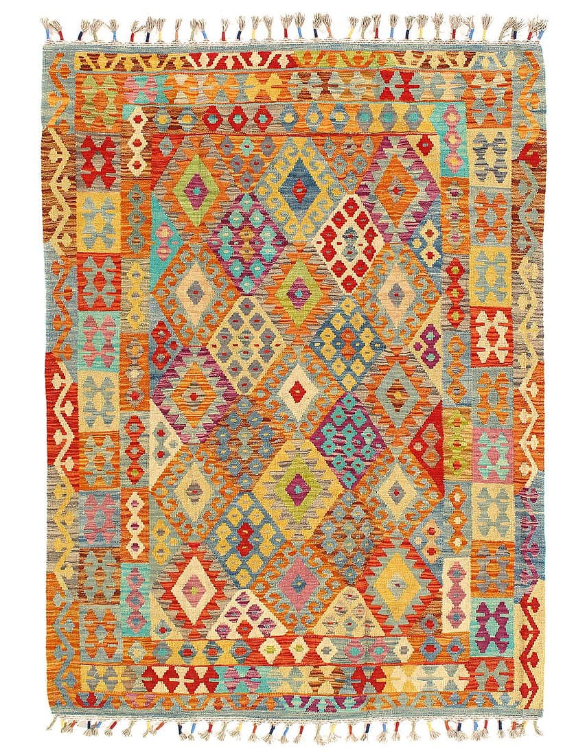 Kilim Handspun Wool Rug 5'1'' X 6'7'': Kilim Handspun Wool Rug 5'1'' X 6'7'' - NEW, Flat Weave, Hand-Knotted, Flat Weave, 300 -D09884- 862.This item is part of our fine auction collection which includes many fine home accessories including