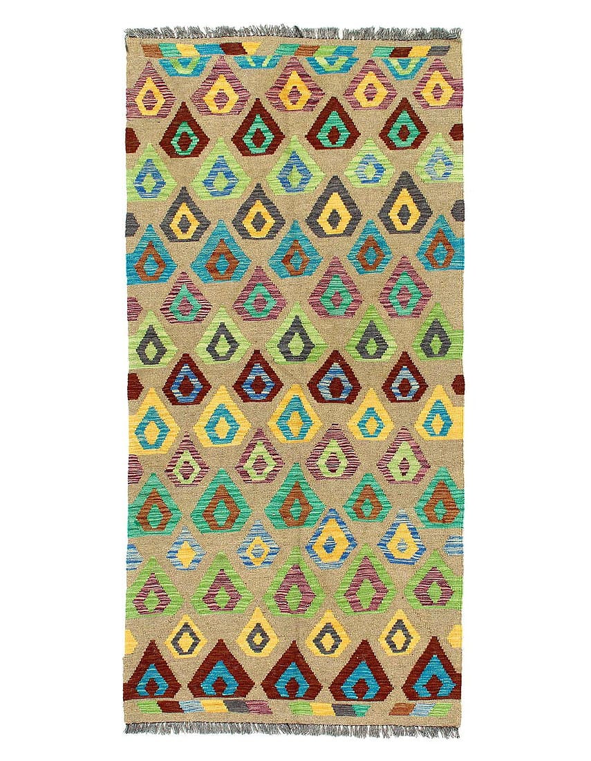 Kilim Handspun flat weave Wool Rug 3'3'' X 6'7'': Kilim Handspun flat weave Wool Rug 3'3'' X 6'7'' - New, Flat Weave, Hand-Knotted, Wool, 300 -D09903- 862.This item is part of our fine auction collection which includes many fine home accessories incl