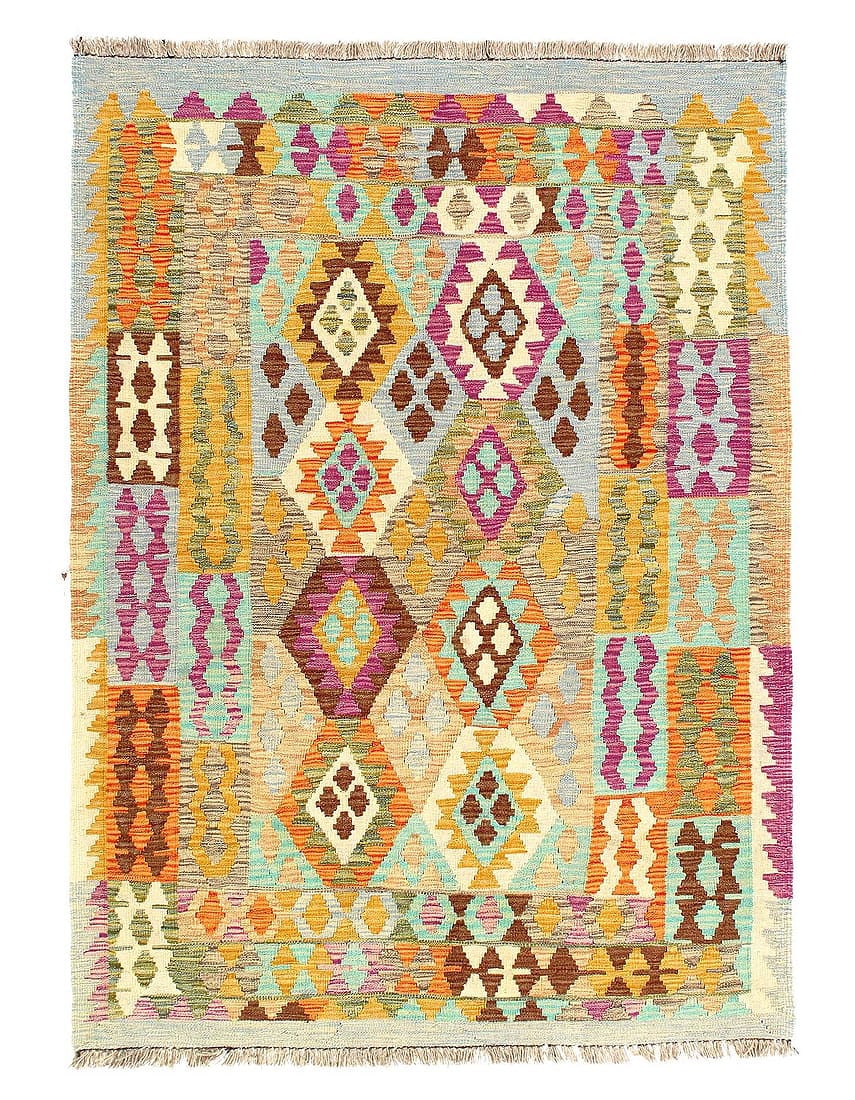 Kilim Handspun flat weave Wool Rug 4'3'' X 6': Kilim Handspun flat weave Wool Rug 4'3'' X 6' - New, Flat Weave, Hand-Knotted, Flat Weave, 300 -D09905- 862.This item is part of our fine auction collection which includes many fine home accessories i