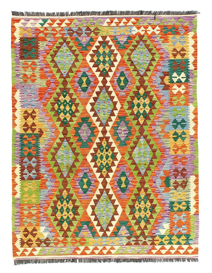 Kilim Handspun flat weave Wool Rug 6'4'' X 9'3'': Kilim Handspun flat weave Wool Rug 6'4'' X 9'3'' - New, Flat Weave, Hand-Knotted, Flat Weave, 300 -D09935- 862.This item is part of our fine auction collection which includes many fine home accessorie